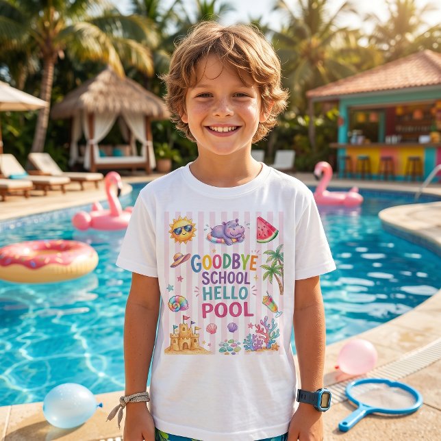 T-Shirt rayures Hello Pool Party  (Créateur téléchargé)
