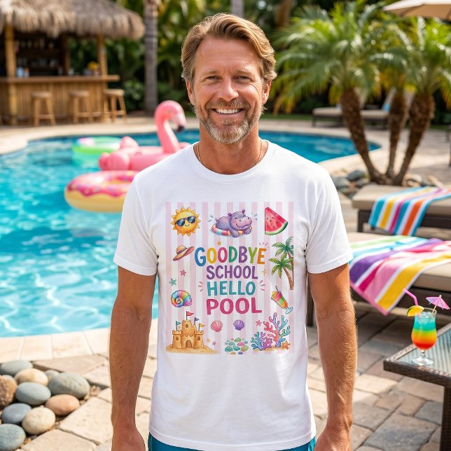 T-Shirt rayures Hello Pool Party  (Créateur téléchargé)