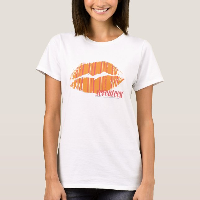 T-shirt Rayures minces oranges (Devant)