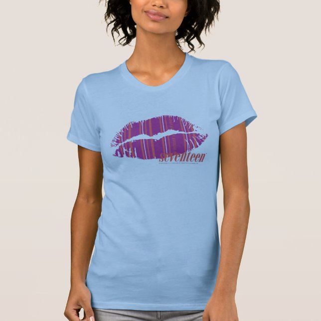T-shirt Rayures minces pourpres (Devant)