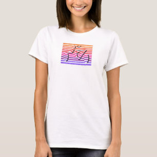 T-shirt rayures multi de couleur de cycliste féminin
