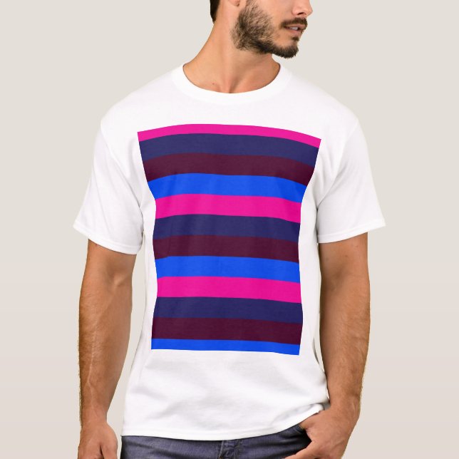 T-shirt Rayures néon de minuit (Devant)