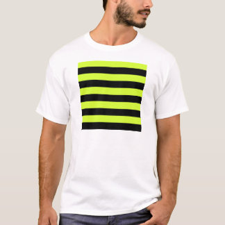 T-shirt Rayures - noires et jaune fluorescent