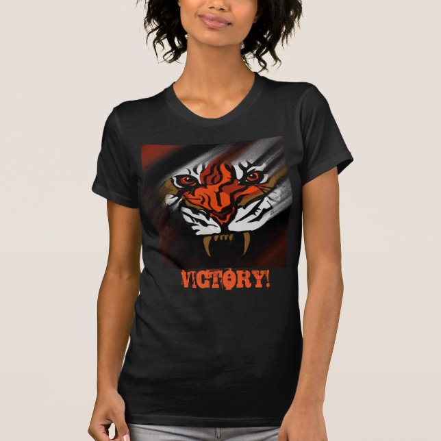 T-SHIRT RAYURES ORANGE ET NOIR (Devant)