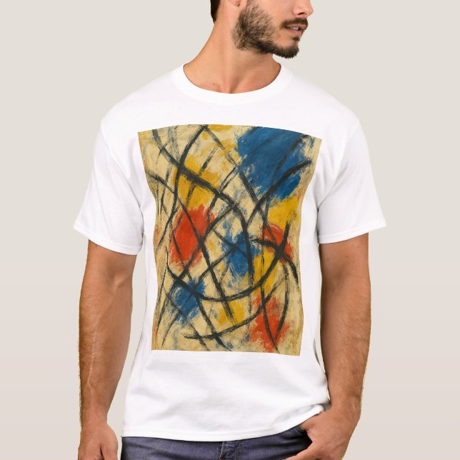 T-shirt RAZID Abstract Expressionist Art – Bold Color Moti (Devant)