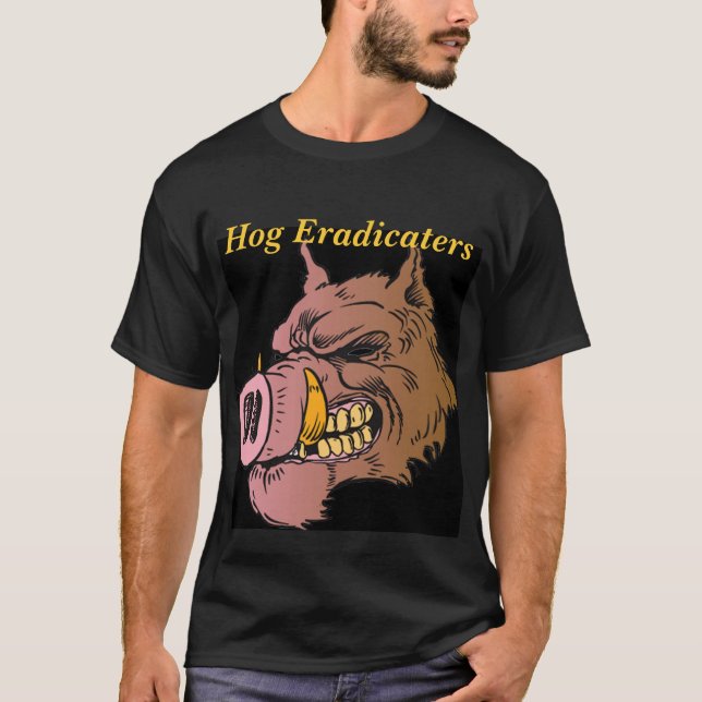 T-shirt razorback2, porc Eradicaters (Devant)
