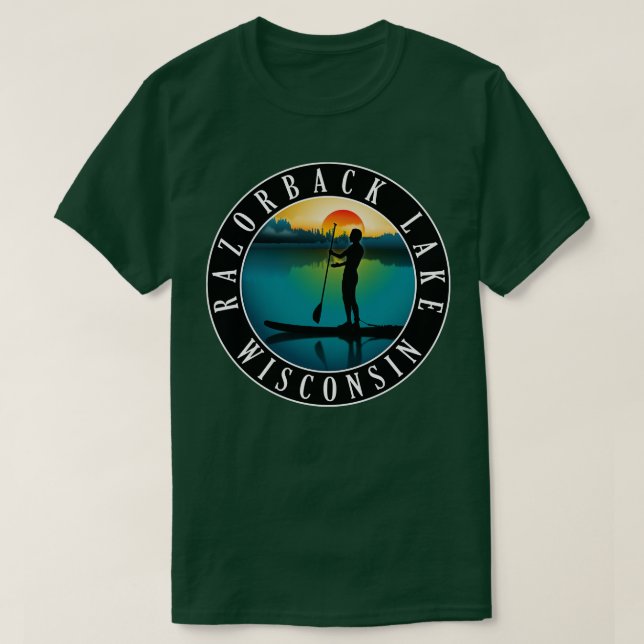 T-shirt Razorback Lake Wisconsin Paddleboard (Design devant)