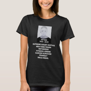T-shirt RBG RIP Ruth Bader Ginsburg Hommage en noir