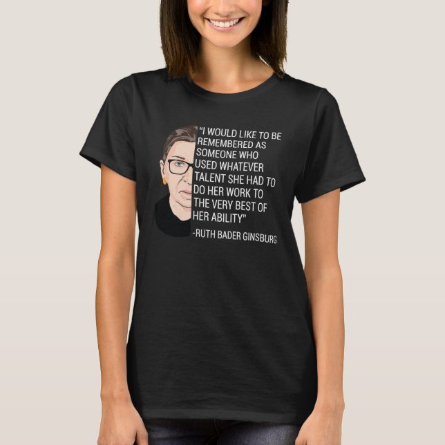 T-shirt RBG Ruth Bader Ginsburg Hommage RIP (Devant)