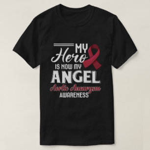 T-shirt RD Aortic Aneurysm Cadeau Burgundy Sensibilisation