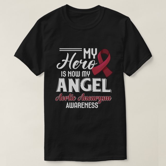 T-shirt RD Aortic Aneurysm Cadeau Burgundy Sensibilisation (Design devant)