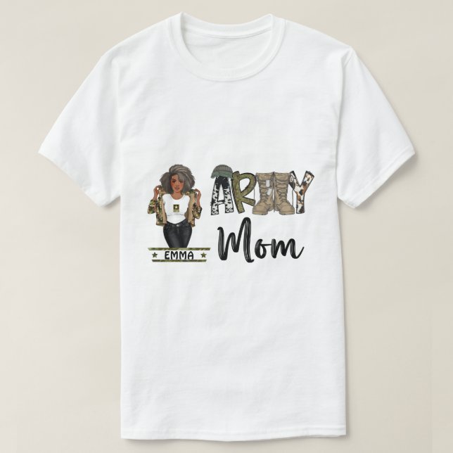 T-shirt RD Chemise personnalisée maman armée, personnalisa (Design devant)