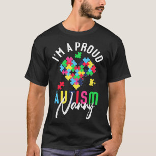 T-shirt Rd I M A Proud Nanny Autism Awareness Autistic Hea