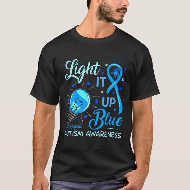 T-shirt Rd Light It Up Blue Sensibilisation sur l'autisme  (Devant)