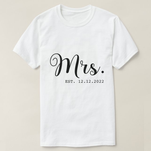 T-shirt RD Personnalisé M. et Mme, Custom Wifey et Hubby (Design devant)