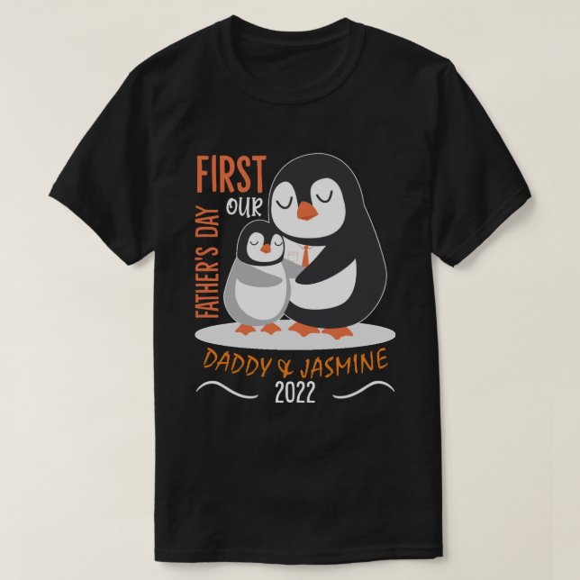 T-shirt RD Pingouin Personnalisé Père Et Fille (Design devant)