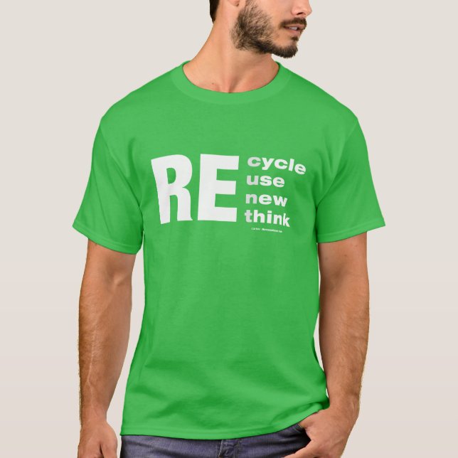 T-shirt RE cycle utiliser nouveau penser drôle (Devant)