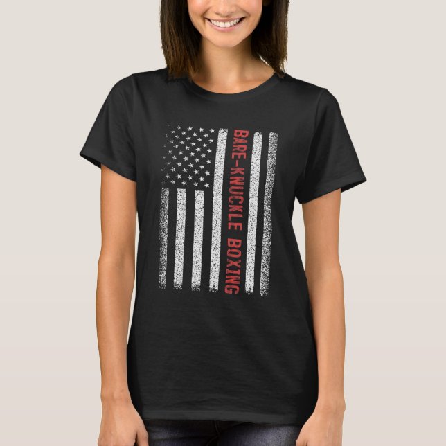 T-shirt Re-knuckle Boxe Drapeau Américain 4 Juillet Femmes (Devant)