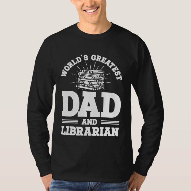 T-shirt Reading Book  Dad Librarian (Devant)
