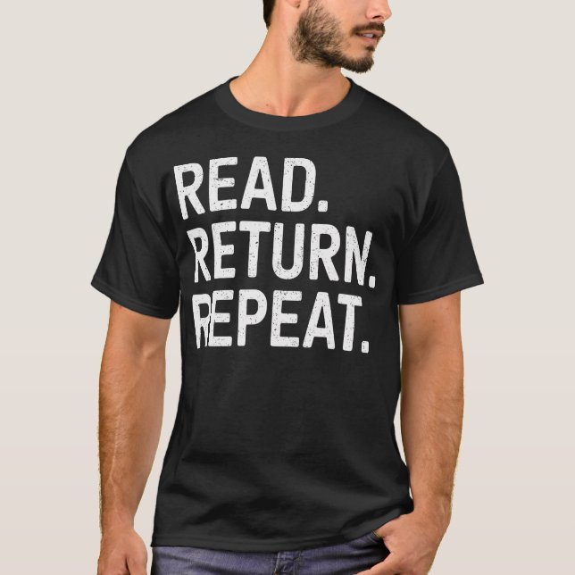 T-shirt Reading Books Librarian Reader School Read Return  (Devant)