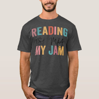 T-shirt Reading Is My Jam Retro Vintage Funny Books Lovers
