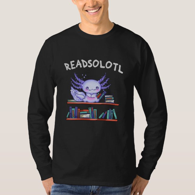 T-shirt Readsolotl Amateur de livre Funny Axolotl (Devant)