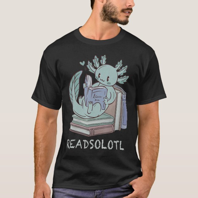 T-shirt Readsolotl Drôle Lecture Poissons Livres Lizard Ax (Devant)