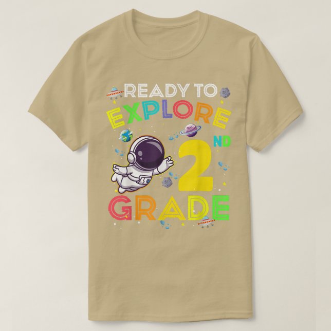 T-shirt Ready to Explore 2nd Grade Cute Astronaut Kids Boy (Design devant)