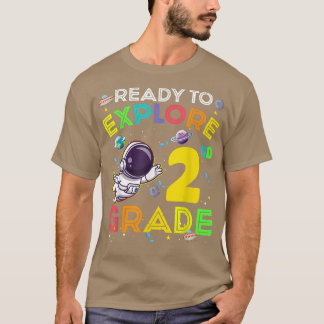 T-shirt Ready to Explore 2nd Grade Cute Astronaut Kids Boy