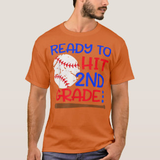 T-shirt Ready To Hit 2nd grade Baseball Second Grade back 