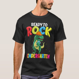 T-shirt Ready To Rock Kindergarten Dinosaur Back To School