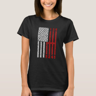 T-shirt Real Cars Auto Racing Mécanique Manuel US Drapeau