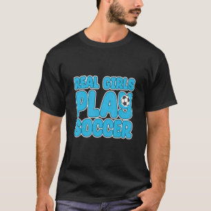 T-shirt Real Girl Jouer Football Football Sports Football 