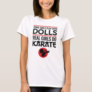 T-shirt Real Girls Do Karate Cute Women Martial Arts