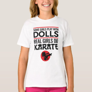 T-shirt Real Girls Do Karate Cute Women Martial Arts