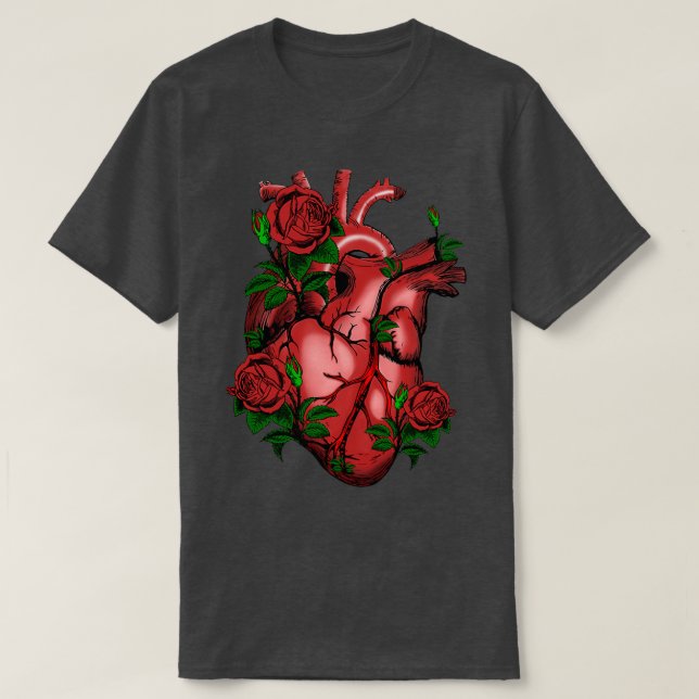 T-shirt Real heart and roses (Design devant)