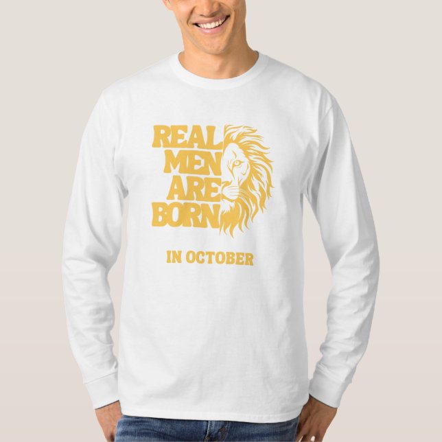 T-shirt  Real Men Are Born In October (Devant)