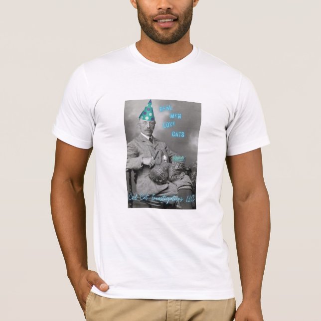 T-shirt Real Men Love Cats Tee - Funky Cat Collection (Devant)