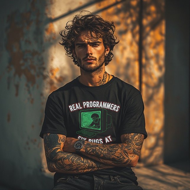 T-shirt Real Programmers Fix Bugs at 3AM – Funny Coding (Créateur téléchargé)