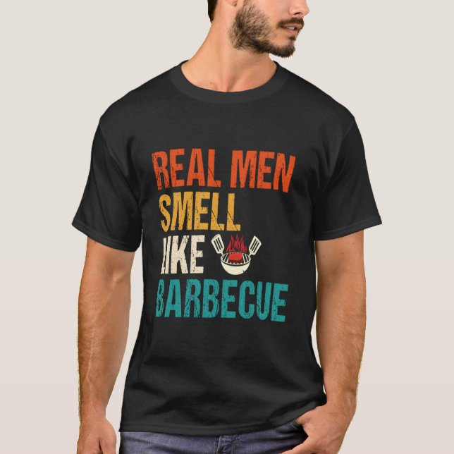T-shirt Real Smell Like Barbecue Barbecuing Grilling Bbq (Devant)