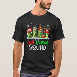T-shirt Real Vegan Squad Santa Elf Reindeer Pickle Cans Xm