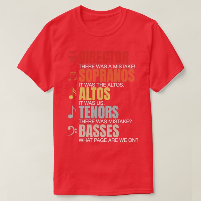 T-shirt Réalisateur Sopranos Altos enors Basses Musicien (Design devant)