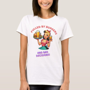T-shirt Réalisé par les hamburgers et mauvaise décision