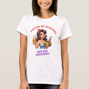 T-shirt Réalisé par les hamburgers et mauvaise décision