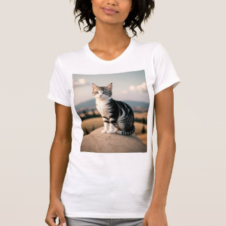 T-shirt Realistic Outdoor Cat Portrait
