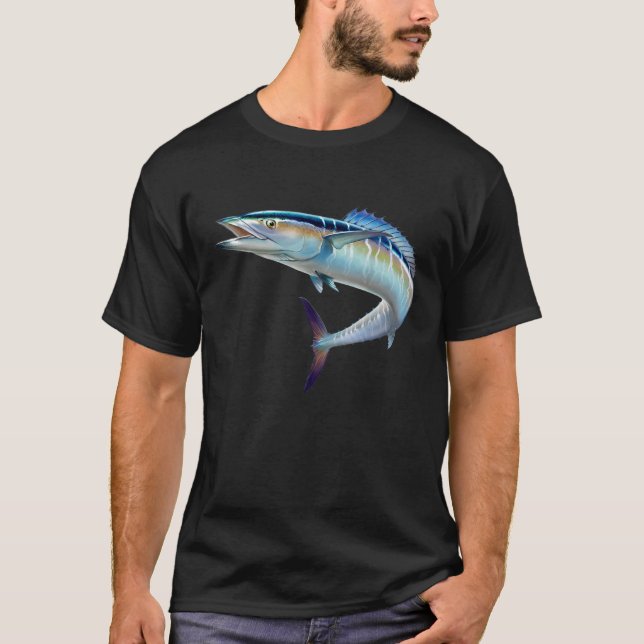 T-shirt realistic Spanish Mackerel fish for lovers Fishing (Devant)