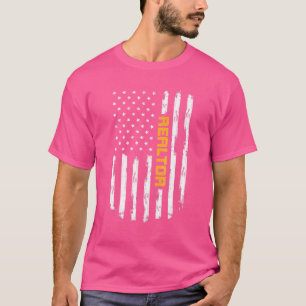 T-shirt Realtor Proud Positive Carrer Vintage American Fla