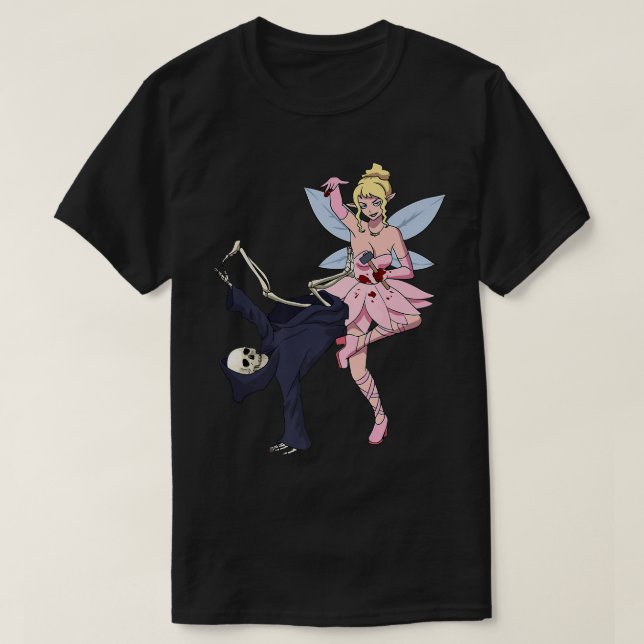 T-shirt Reaper Skeleton effrayant Dents Fairy Hal (Design devant)