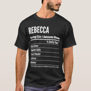 T-shirt Rebecca Faits nutritionnels Taille de service Calo