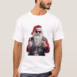 T-shirt Rebel Claus – Noël vibes de motard Santa